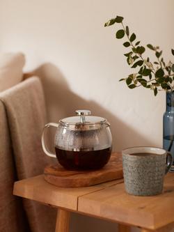 John Lewis Glass Teapot with Infuser, 1.2L, Clear - view 2, Clear