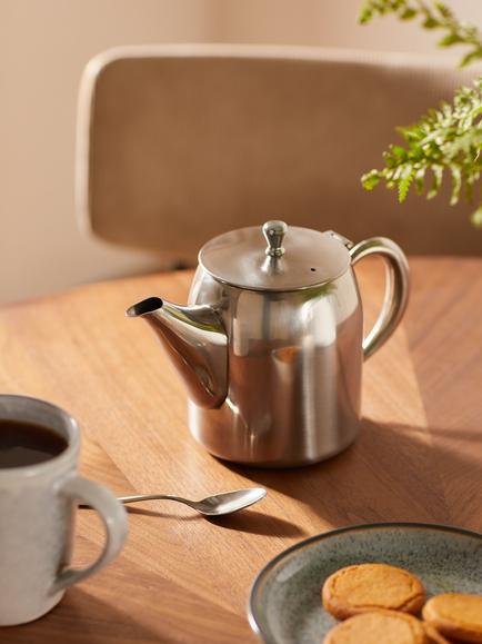 John Lewis Classic Stainless Steel Teapot, 700ml - view 2, 