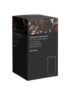 John Lewis Replacement 8 Cup Coffee Maker Beaker, 1L, Clear - view 2, Clear