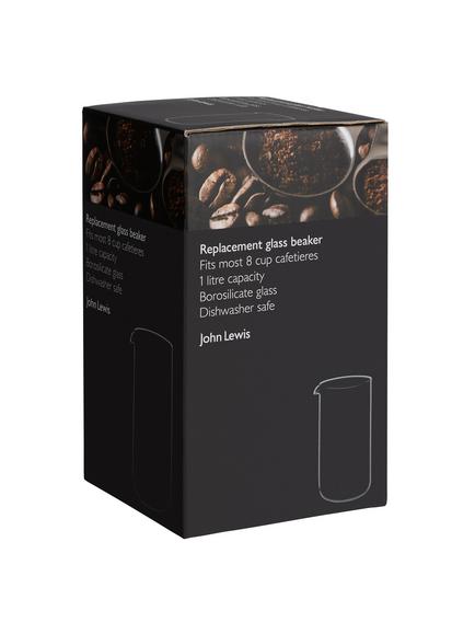 John Lewis Replacement 8 Cup Coffee Maker Beaker, 1L, Clear - view 2, Clear