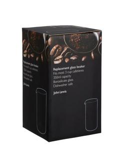 John Lewis 3 Cup Cafetiere Glass Beaker, 350ml, Clear - view 2, Clear