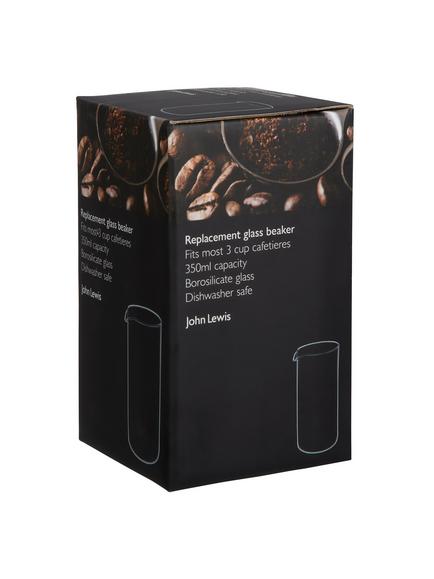 John Lewis 3 Cup Cafetiere Glass Beaker, 350ml, Clear - view 2, Clear