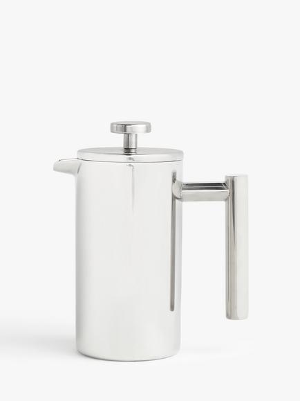 John Lewis Double Wall Coffee Press, Stainless Steel, Stainless Steel