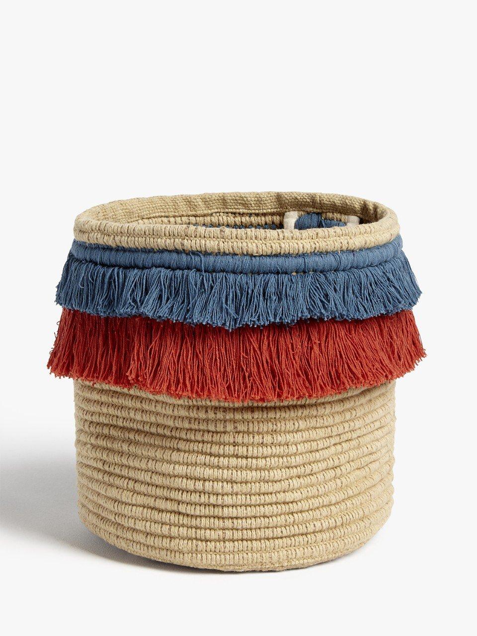 John Lewis & Partners Fusion Jute Storage Basket with Fringe