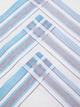 John Lewis Check & Stripe Handkerchiefs, Pack of 3, White