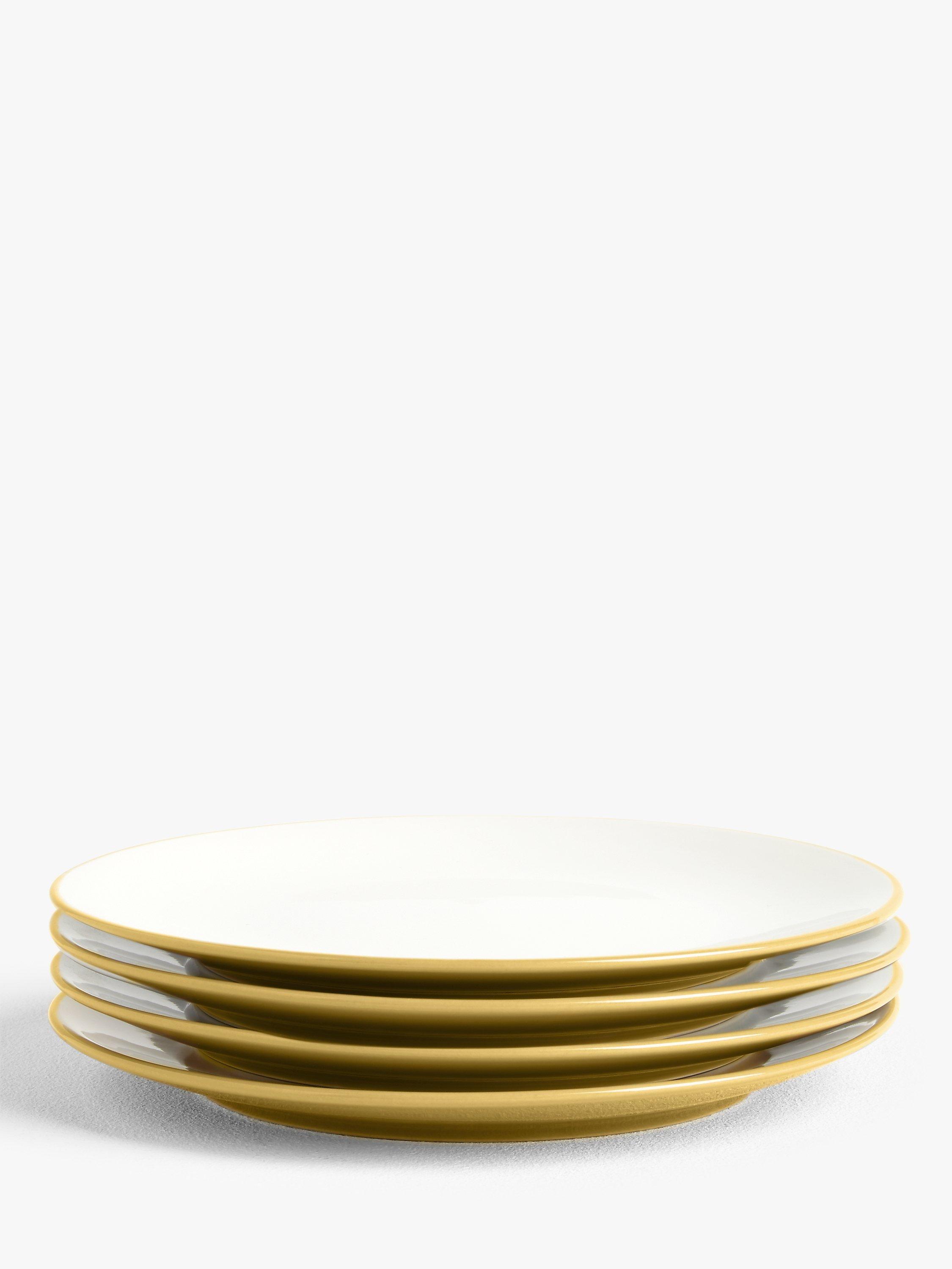 John Lewis ANYDAY Two Tone Stoneware Side Plates, Set of 4, 20cm, Yellow