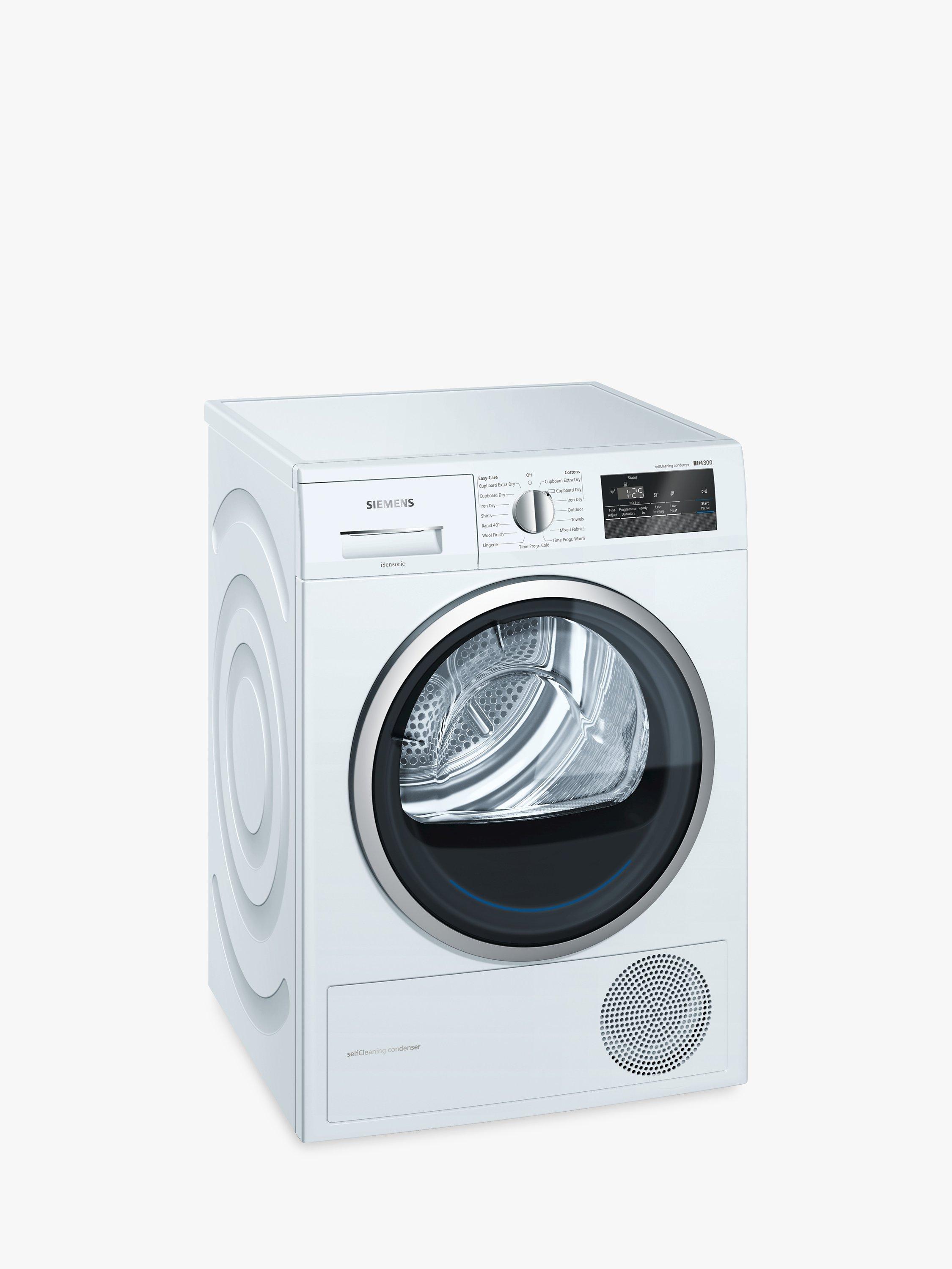 Siemens iQ300 WT45M232GB Heat Pump Tumble Dryer, 8kg Load,  A++ Energy Rating, White