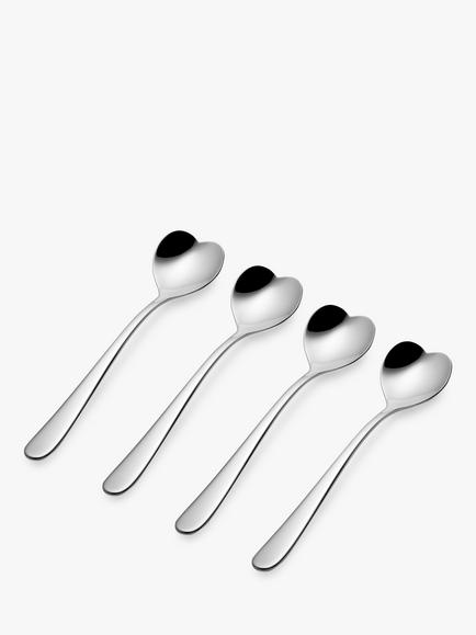 Alessi Heart Teaspoon Set, Silver, 