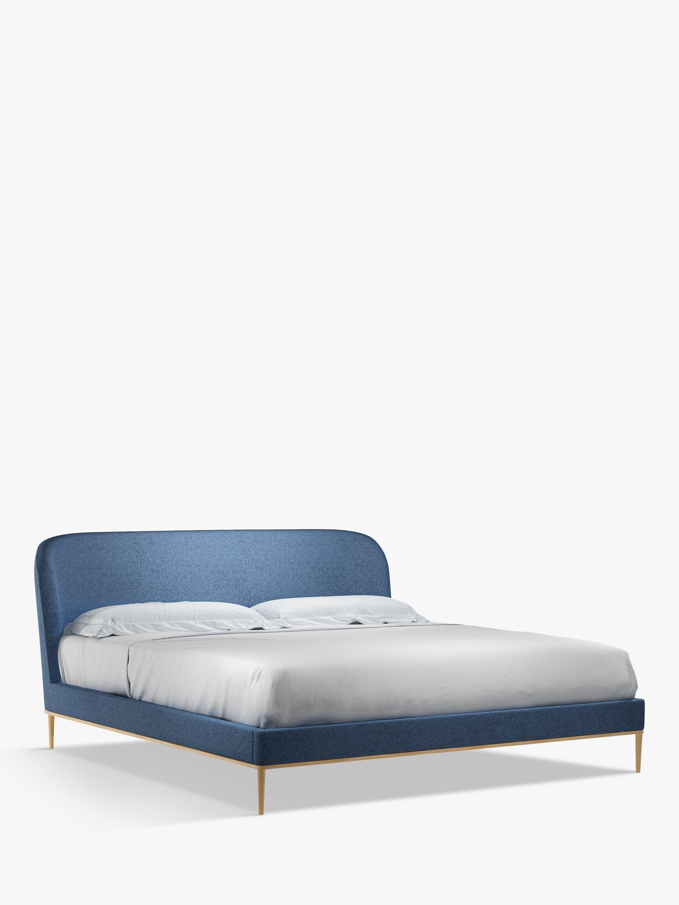 John Lewis Show-Wood Upholstered Bed Frame, Super King Size, Brushed Tweed Ocean