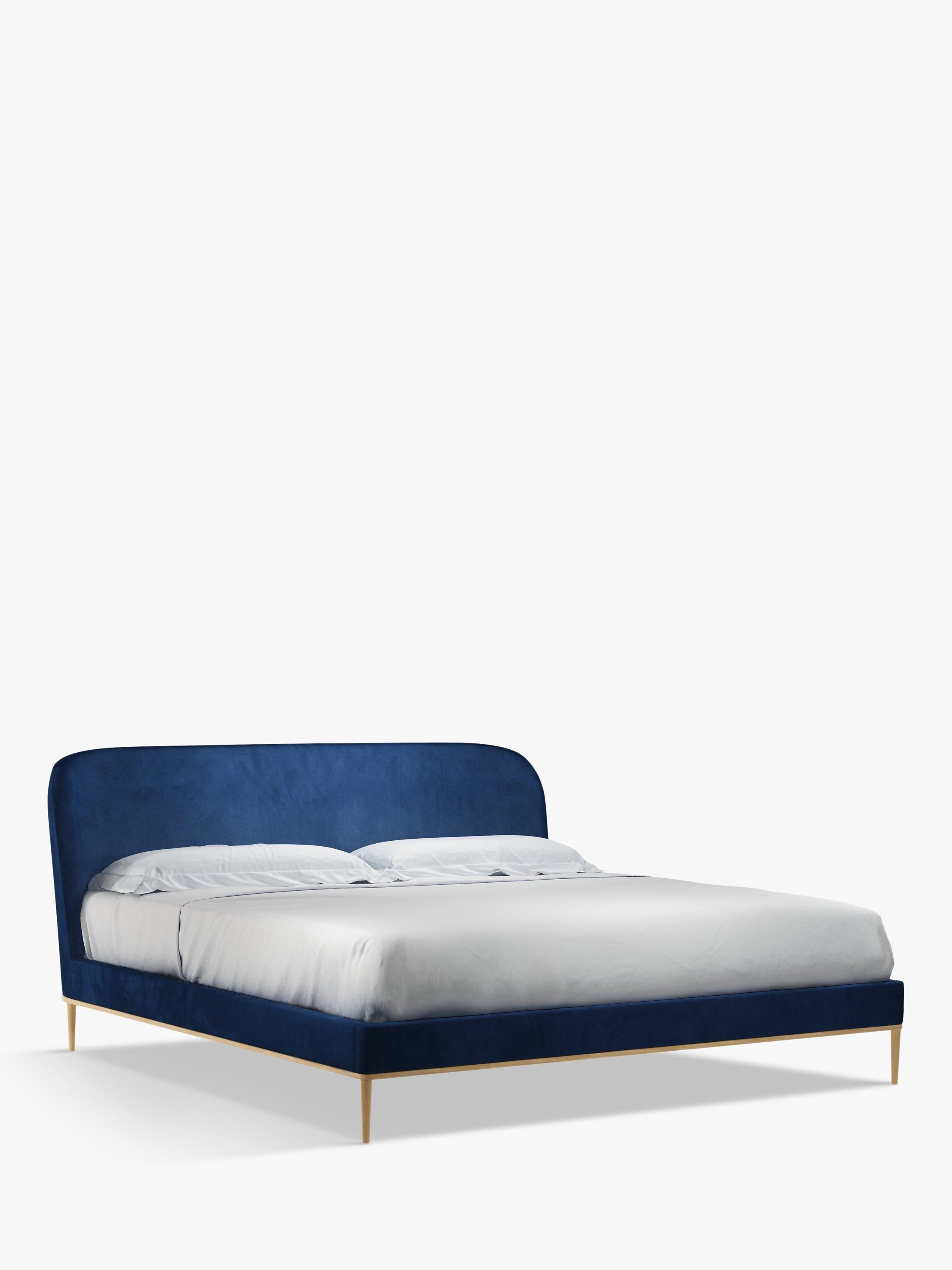John Lewis Show-Wood Upholstered Bed Frame, Super King Size, Deep Velvet Royal Blue