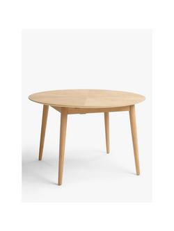John Lewis Iona 4-6 Seater Extending Round Dining Table, Oak