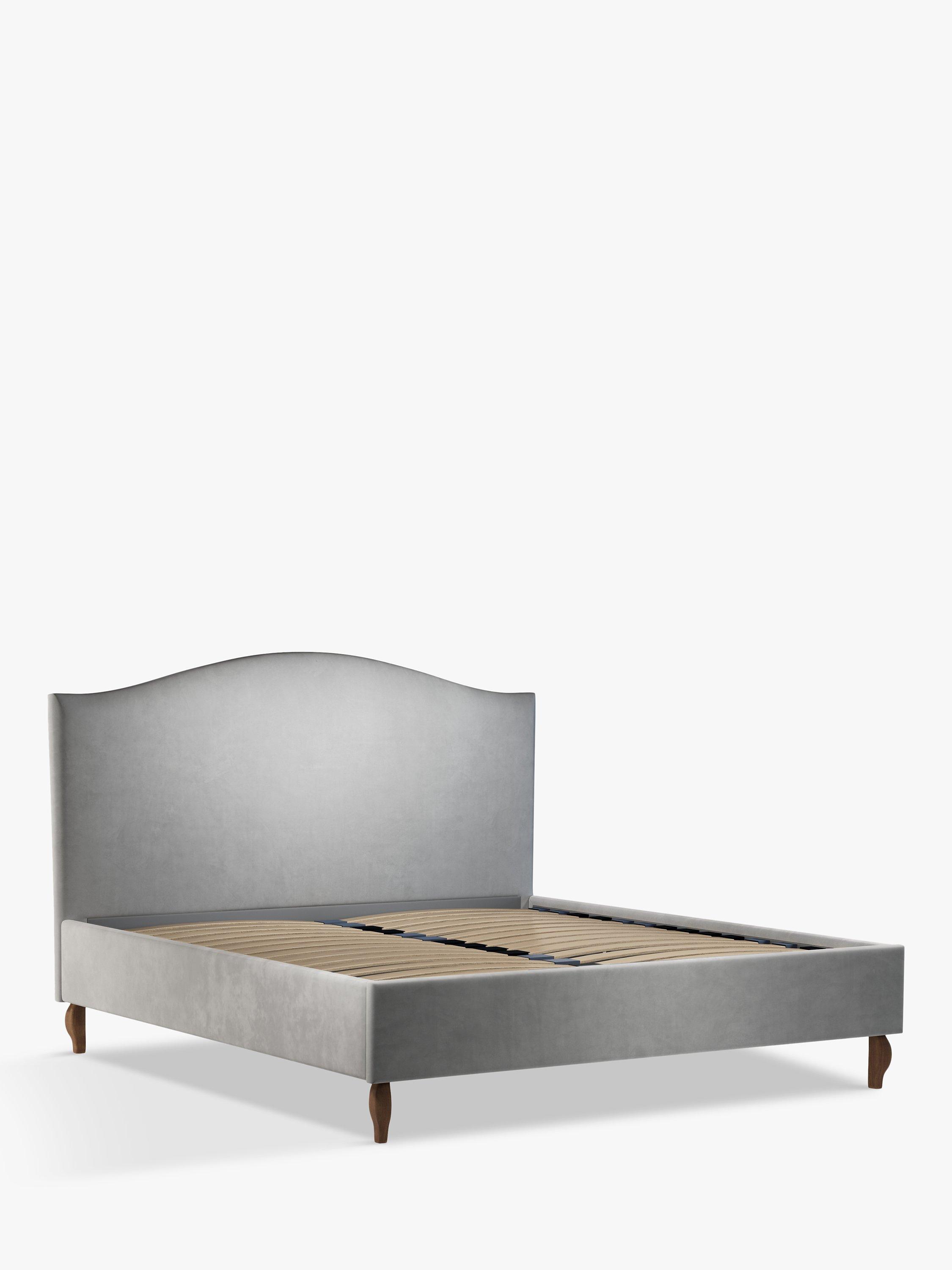 John Lewis Charlotte Upholstered Bed Frame, Super King Size, Deep Velvet Steel