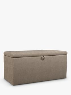John Lewis Emily Upholstered Ottoman Storage Box, Soft Touch Chenille Mole