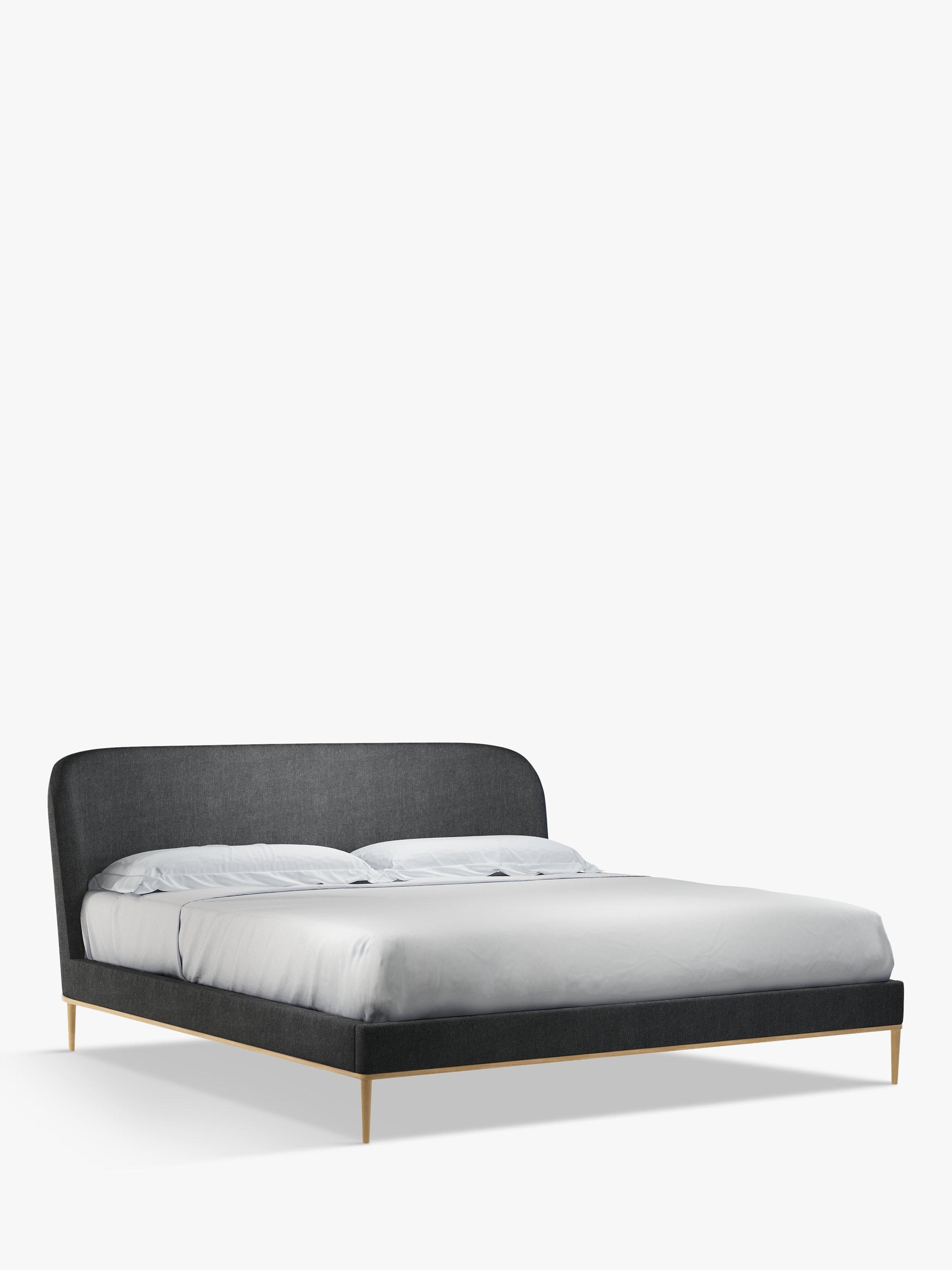 John Lewis Show-Wood Upholstered Bed Frame, Super King Size, Soft Touch Chenille Charcoal