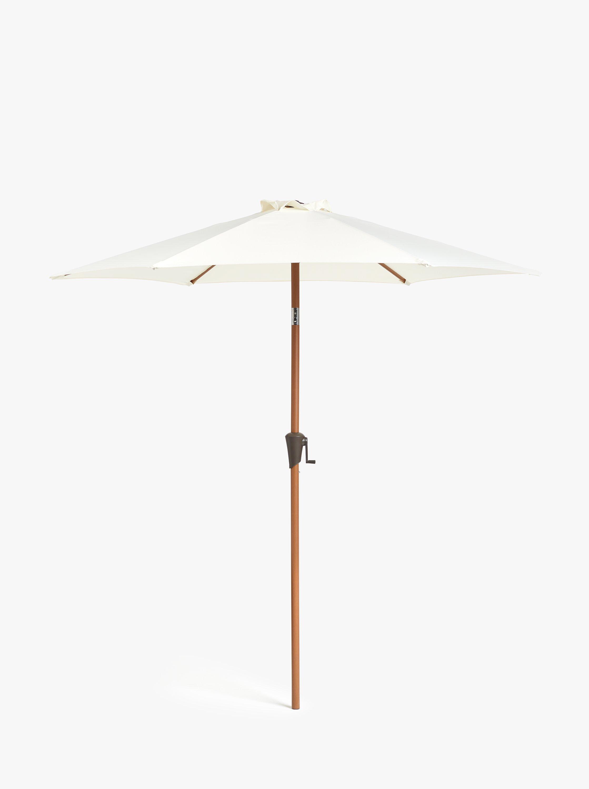 John Lewis Wood-Effect Wind-Up Parasol, 2.7m, Oyster