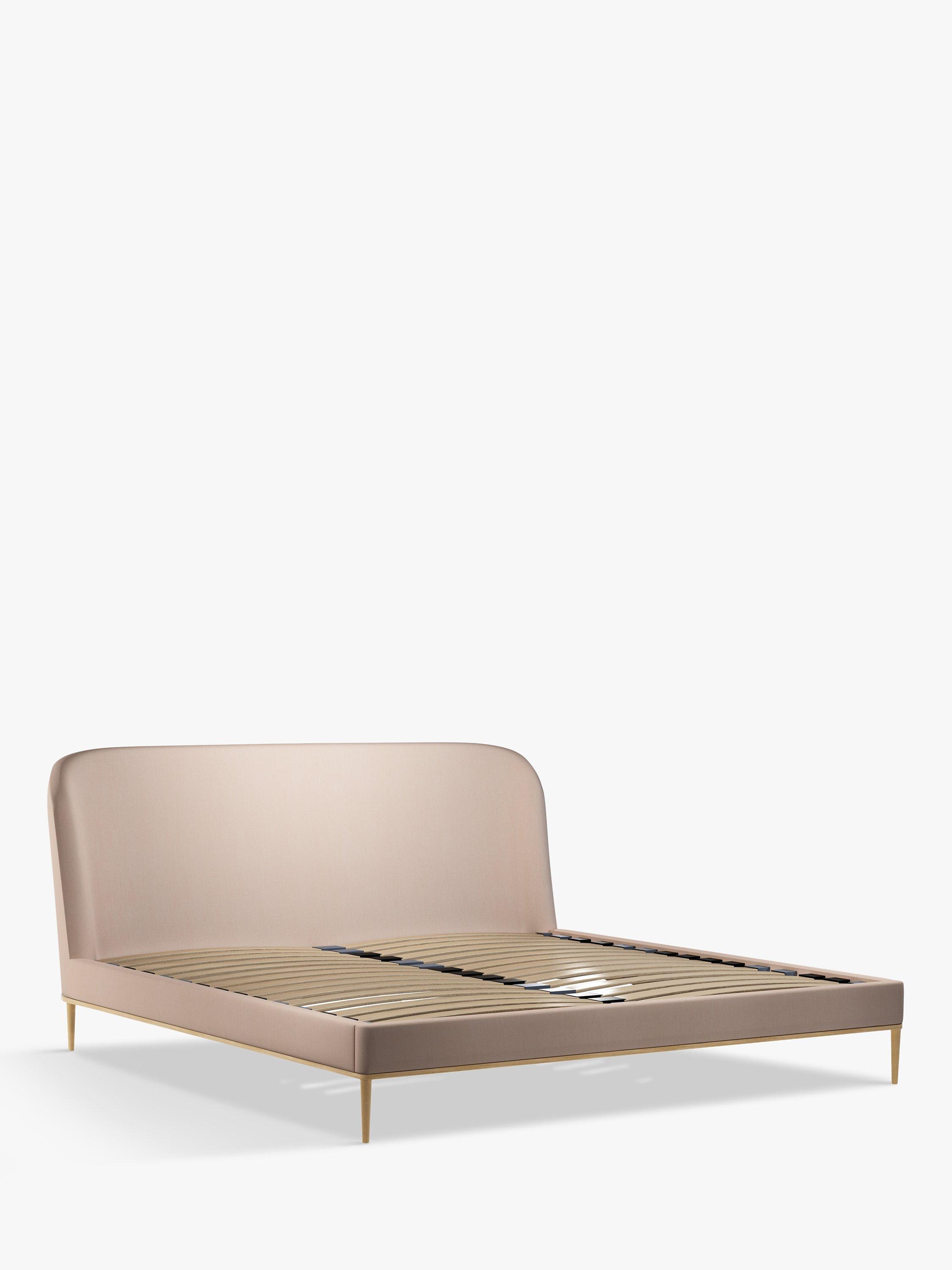 John Lewis Show-Wood Upholstered Bed Frame, Super King Size, Cotton Effect Pink