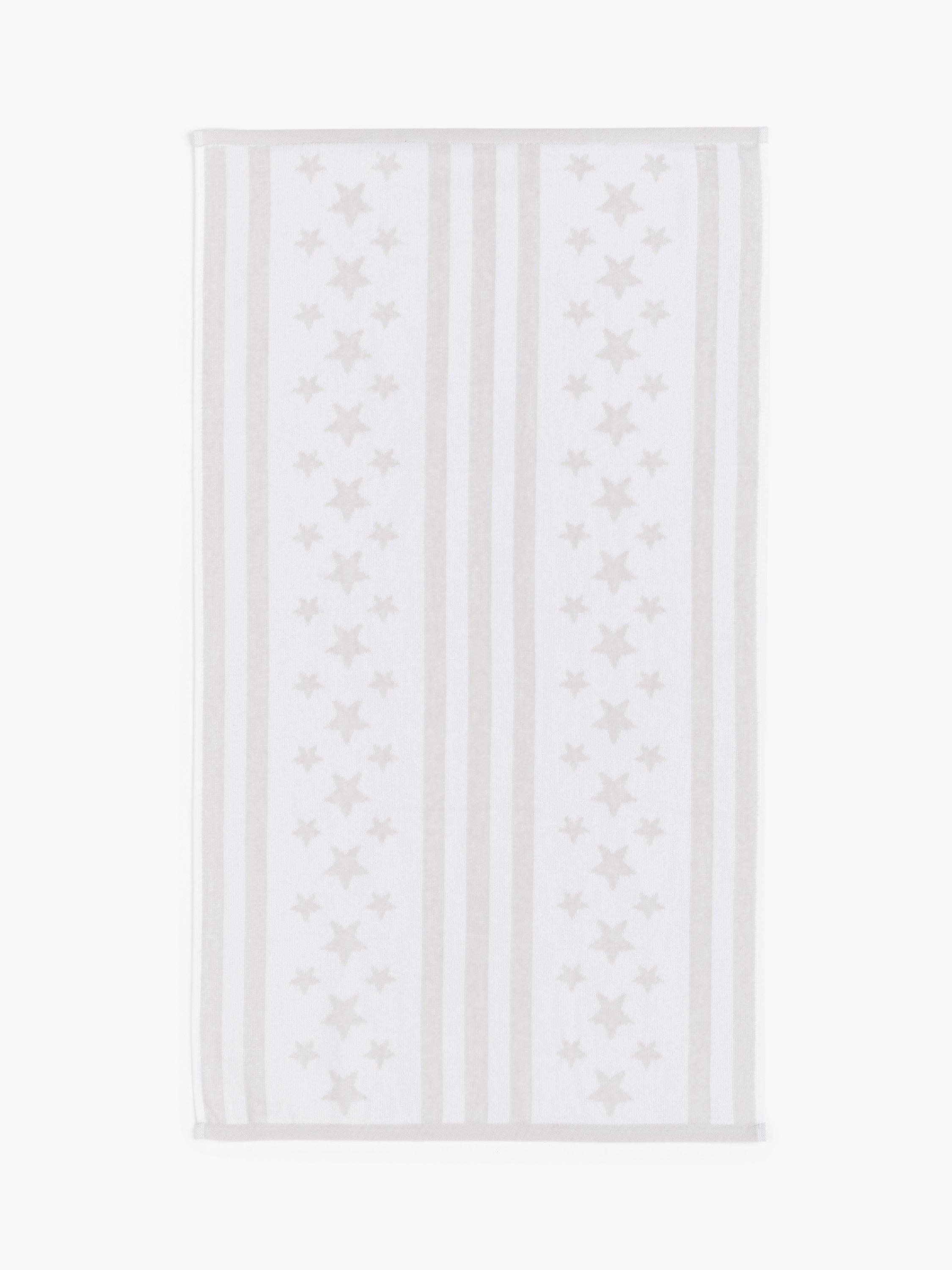 John Lewis Stars Stripes Towel Bale Grey