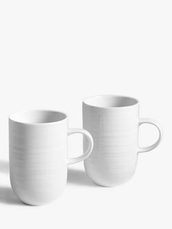John Lewis Luna Fine China Latte Mug, 420ml, Set of 2, Natural, Natural