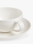 John Lewis Luna Fine China Tea Cup and Saucer, 260ml, Set of 2, Natural