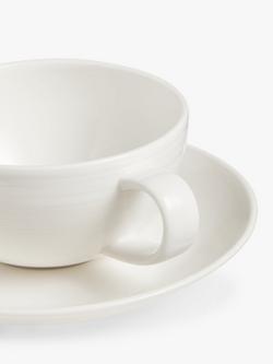 John Lewis Luna Fine China Tea Cup and Saucer, 260ml, Set of 2, Natural - view 2, Natural