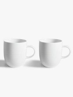 John Lewis Luna Fine China Mug, 360ml, Set of 2, Natural, Natural