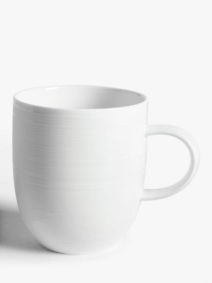 John Lewis Luna Fine China Mug, 360ml, Set of 2, Natural - view 2, Natural