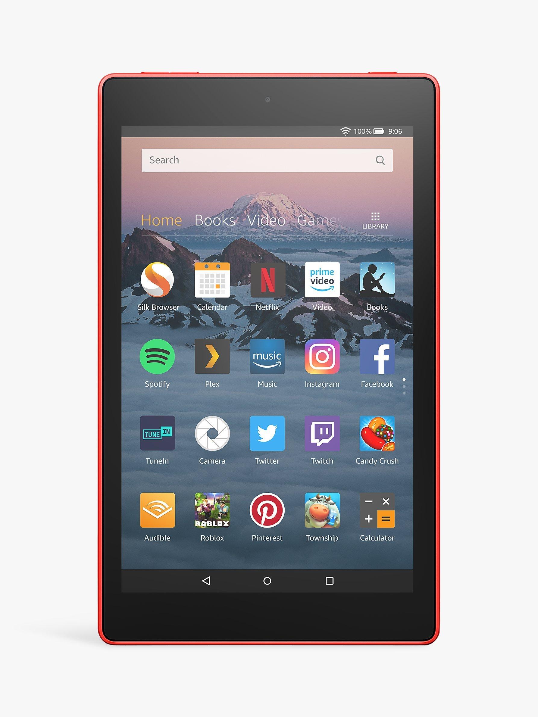 Amazon Fire HD 8 (2018) Tablet with Alexa Hands-Free, Quad-core, Fire OS, 8" HD, Wi-Fi, 16GB, with Special Offers, Red