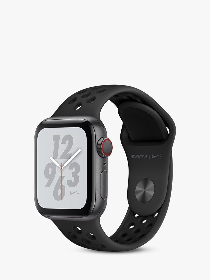 Apple Watch Nike+, Series 4, GPS and Cellular, 40mm Anthracite Aluminium Case with Nike Sport Band, Black