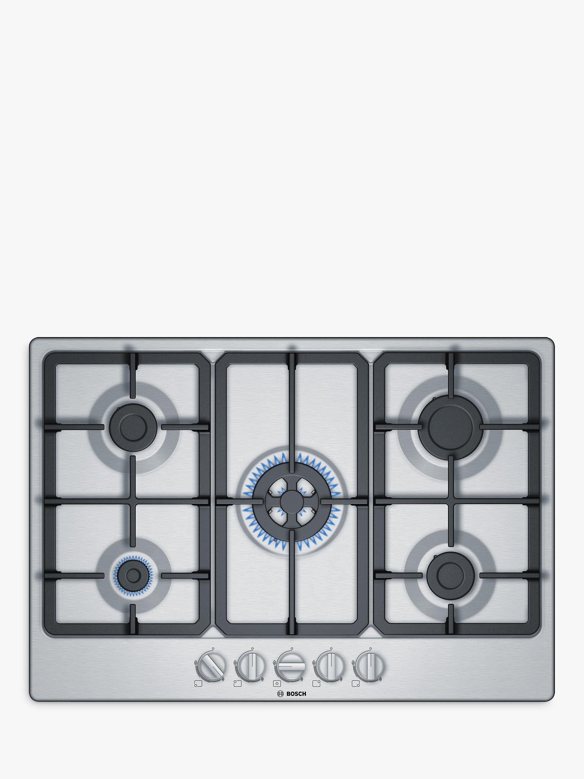 Bosch Series 4 PGQ7B5B90 75cm Gas Hob, Stainless Steel