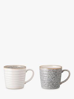 Denby Studio Grey Stoneware Mugs, 400ml, Set of 2, Grey