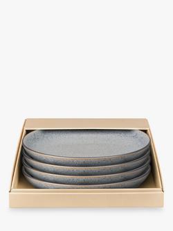 Denby Studio Grey Stoneware Coupe Dinner Plates, 26cm, Set of 4 - view 2, Grey