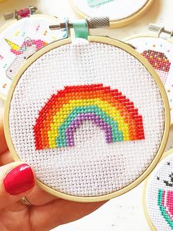 The Make Arcade Mini Rainbow Cross Stitch Kit - view 2, 