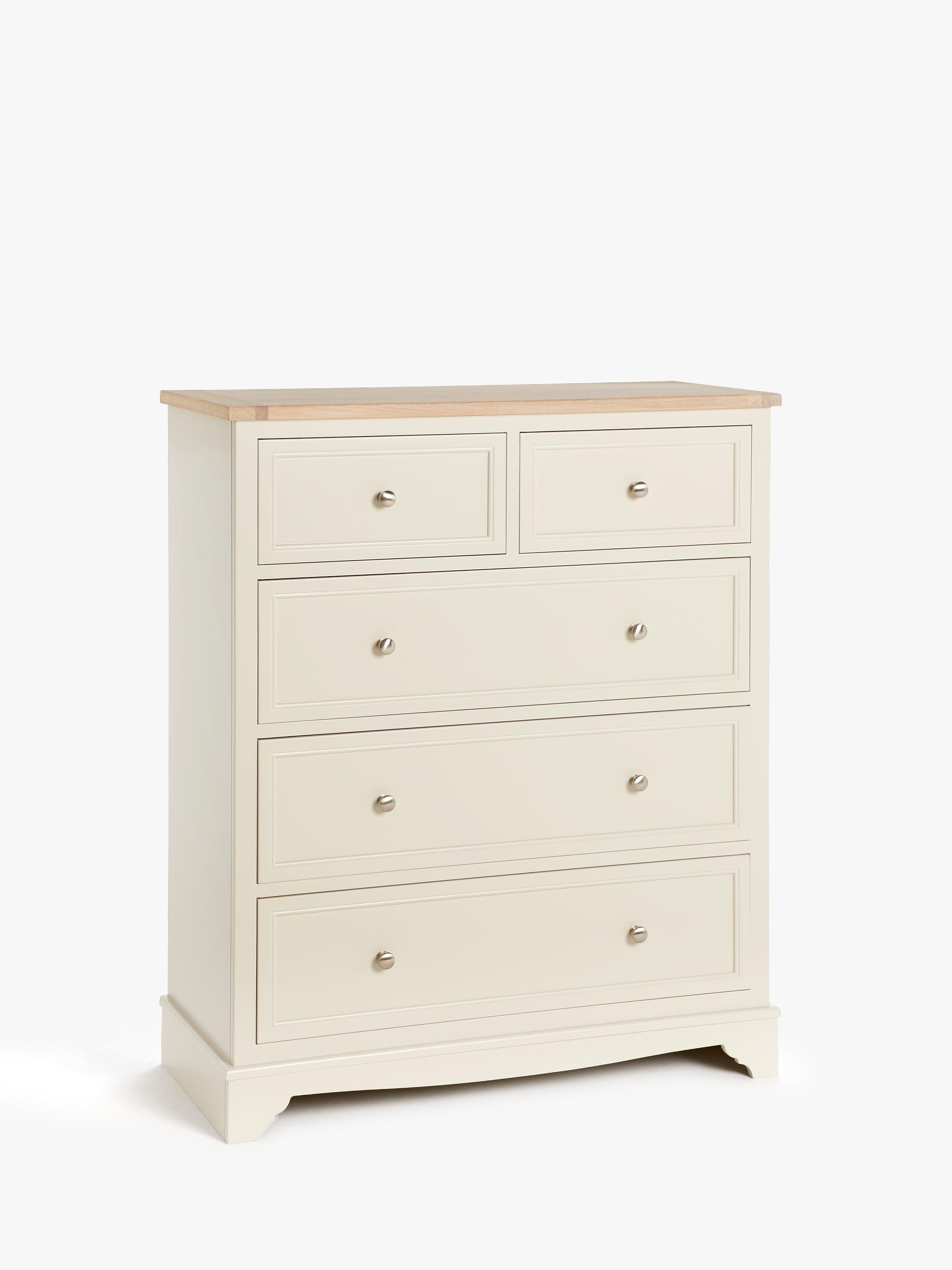 John Lewis & Partners St Ives 5 Drawer Chest, FSC-Certified (Oak, Birch, Oak Veneer, MDF), Grey Haze