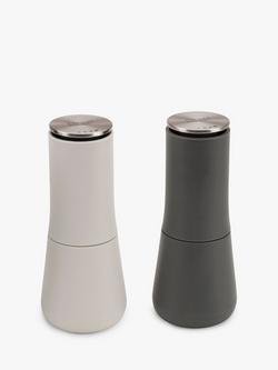 Joseph Joseph Milltop No Spill Salt & Pepper Mills, Set of 2, Grey, Grey