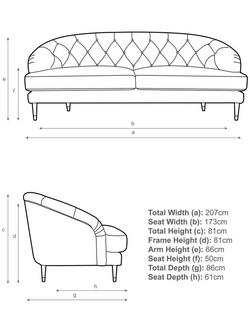 John Lewis + Swoon Radley Large 3 Seater Sofa, Wildwood Green Velvet - view 2, Wildwood Green Velvet