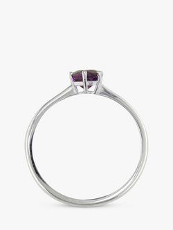 E.W Adams 9ct Gold Claw Set Round Ring, N - view 2, Amethyst