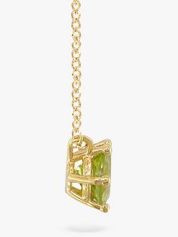 E.W Adams 9ct Gold Round Pendant Necklace - view 2, Peridot