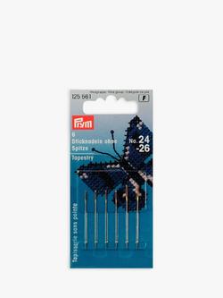 Prym Tapestry Needles, Size 24-26, Pack of 6, Silver