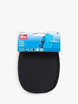 Prym Nappa Leather Sew On Oval Patches, Pack of 2, Black, Black