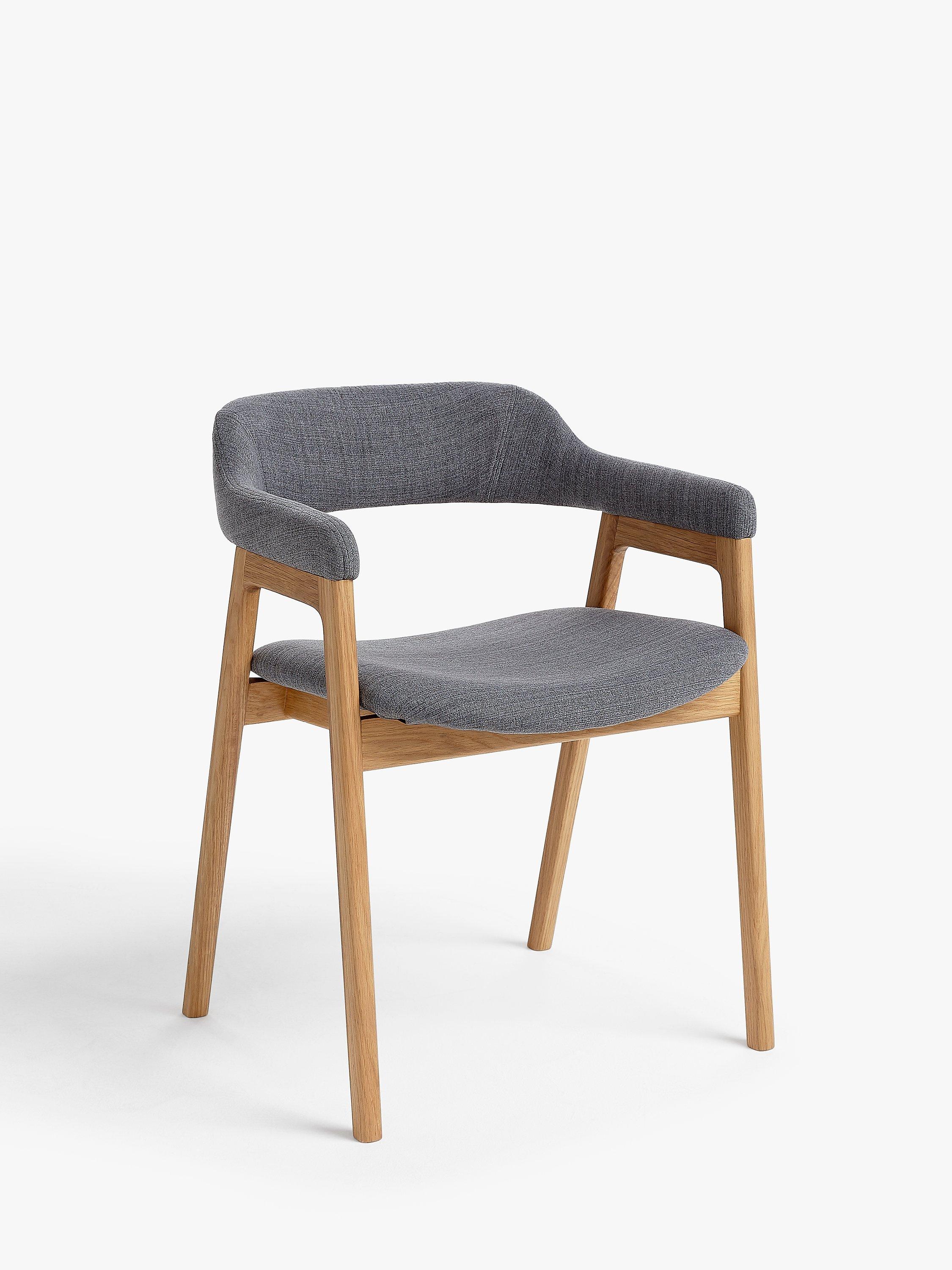 John Lewis Santino Dining Arm Chair, White Oil, Grey/Oak