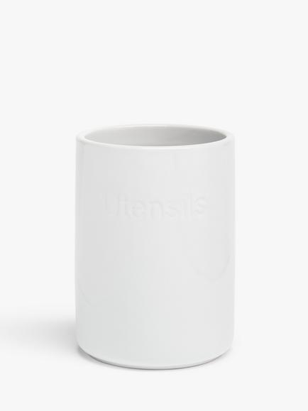 John Lewis Ceramic Utensil Jar, White, White
