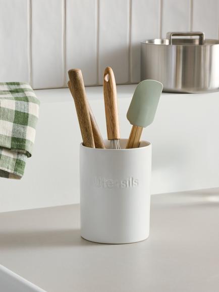 John Lewis Ceramic Utensil Jar, White - view 2, White