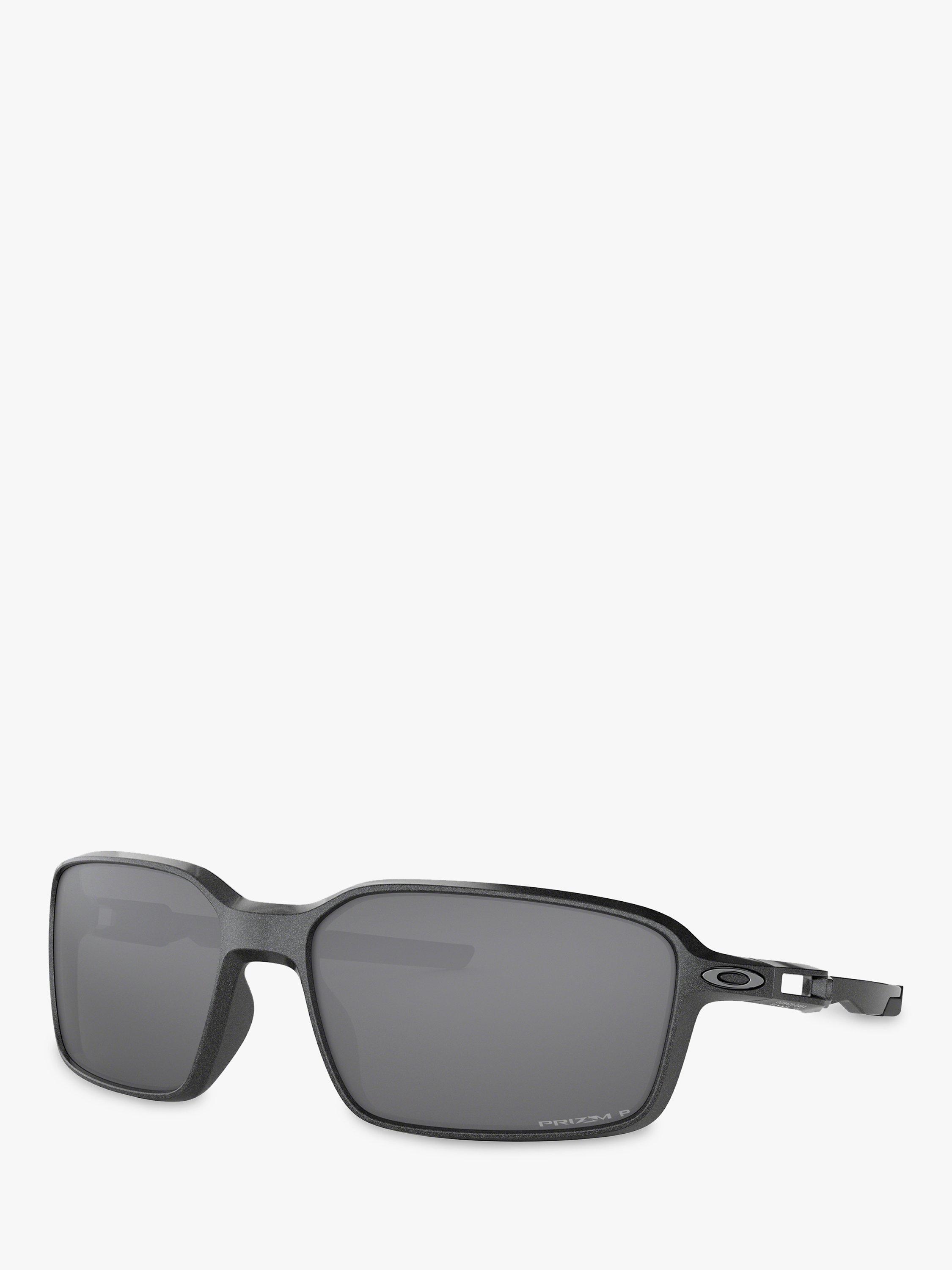 Oakley OO9429 Men's Siphon Prizm Polarised Rectangular Sunglasses, Black/Grey
