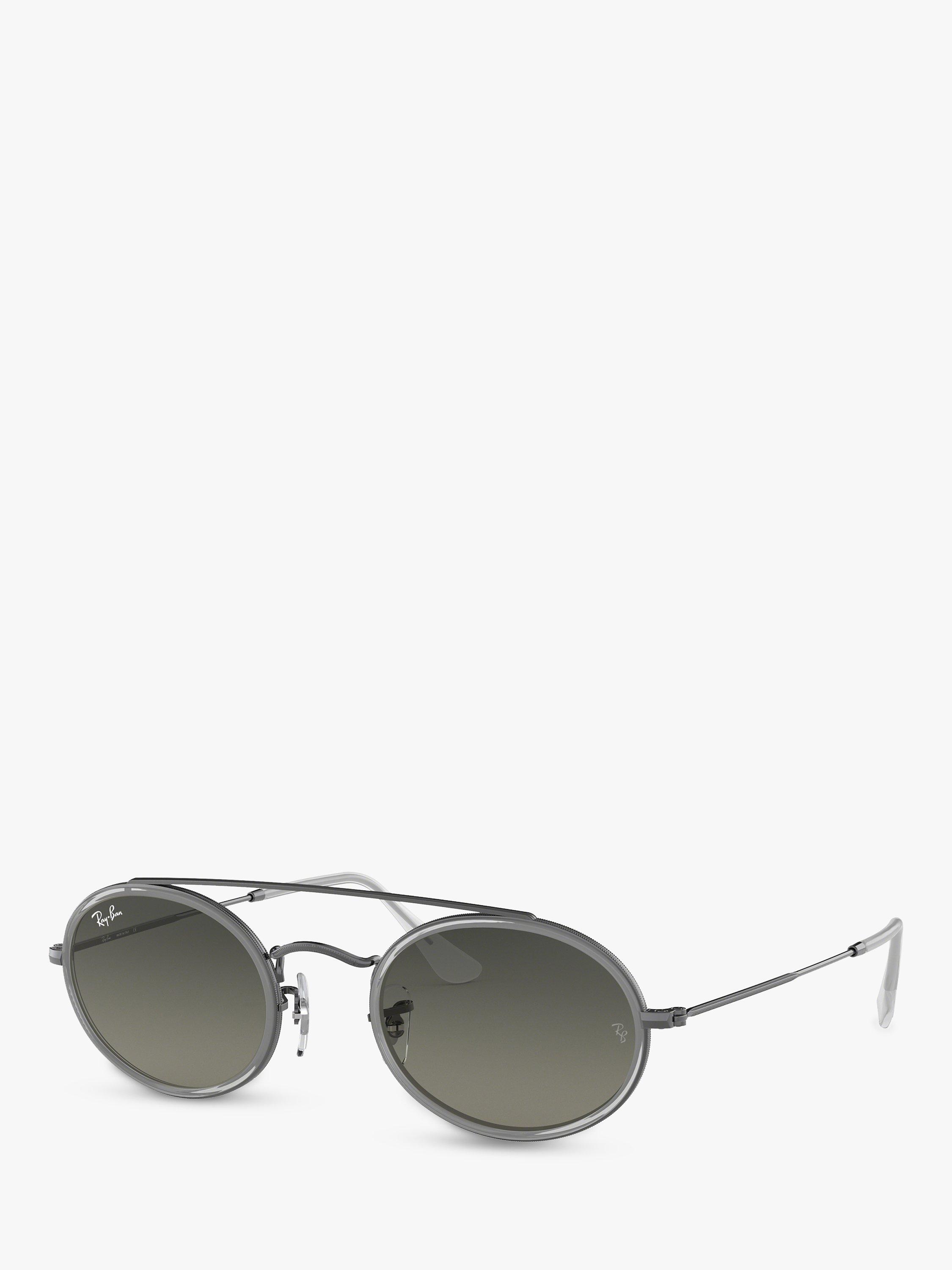 Ray-Ban RB3847N Women's Oval Sunglasses, Gunmetal/Green