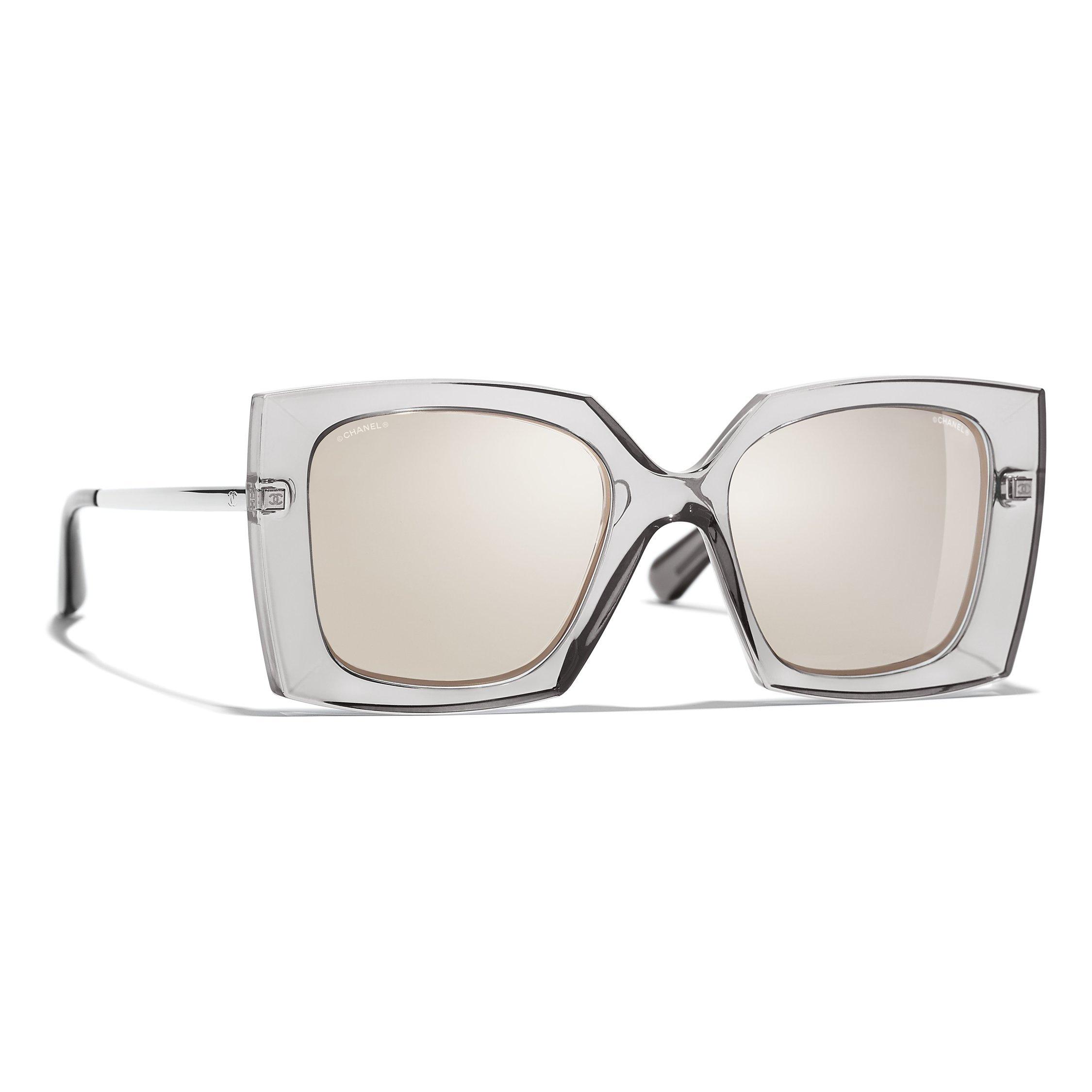 CHANEL Square Sunglasses CH6051 Grey/Mirror Clear