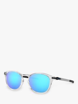 Oakley OO9439 Men's Pitchman R Prizm Round Sunglasses, Clear/Mirror Blue