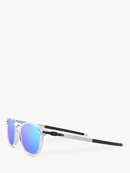 Oakley OO9439 Men's Pitchman R Prizm Round Sunglasses - view 2, Clear/Mirror Blue