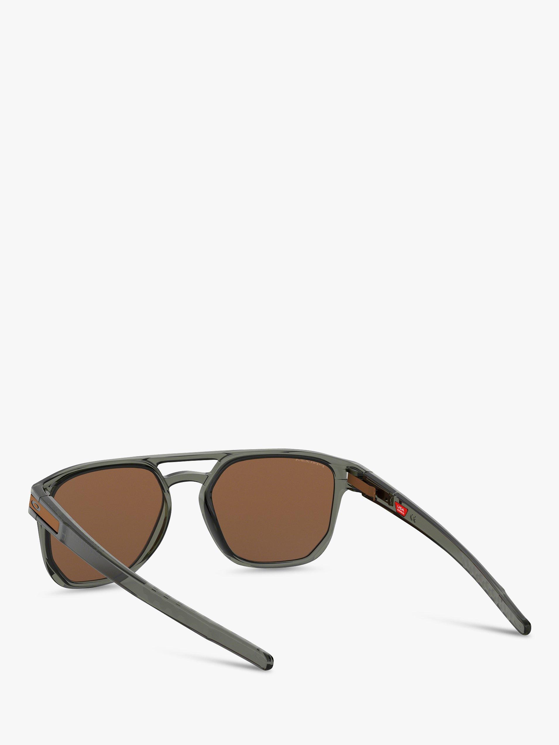Product image 6 of 11, which shows Oakley OO9436 Men's Latch Beta Prizm Oval Sunglasses, Black/Mirror Brown