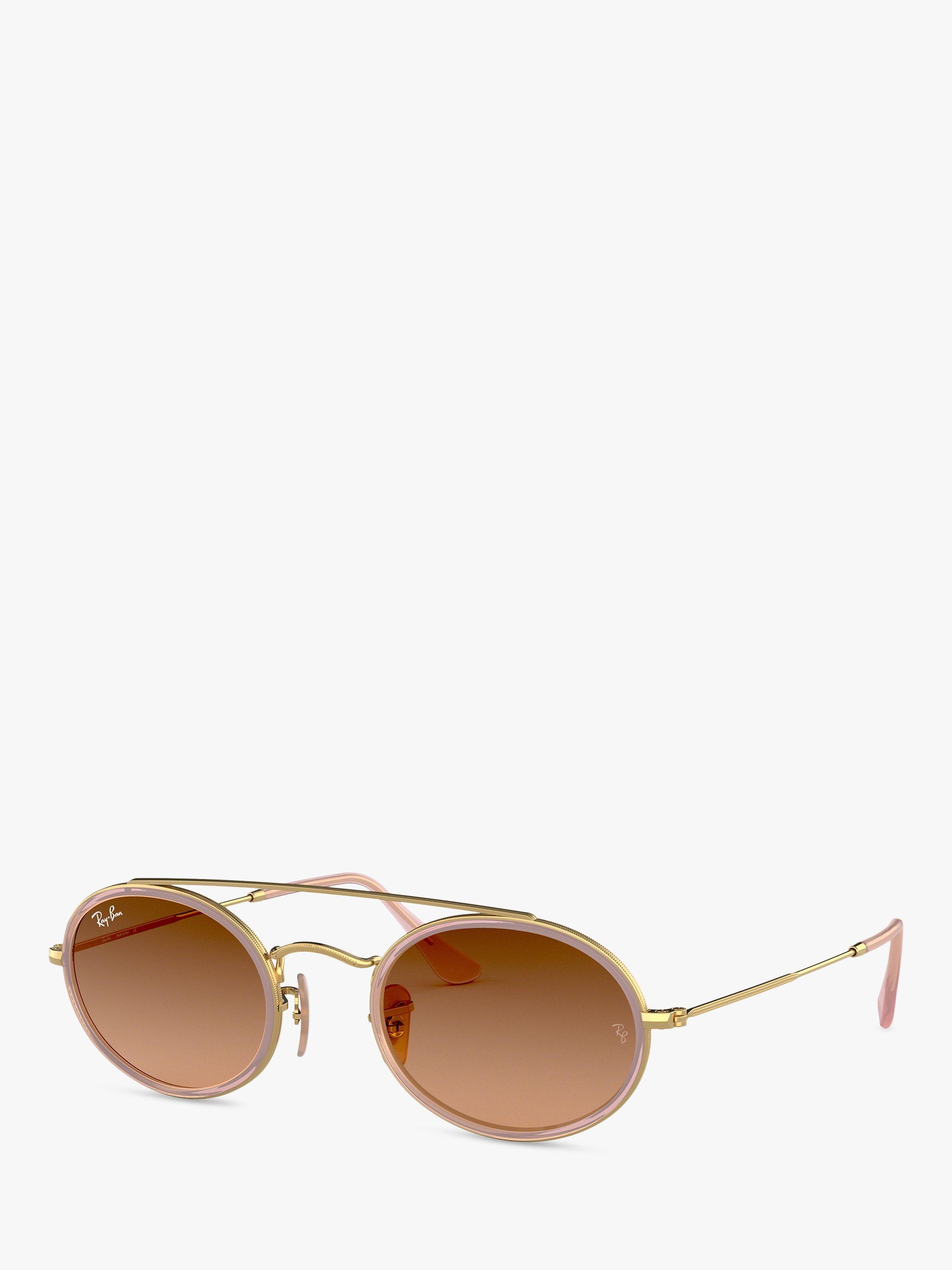 Ray-Ban RB3847N Women's Oval Sunglasses, Gold/Pink Gradient