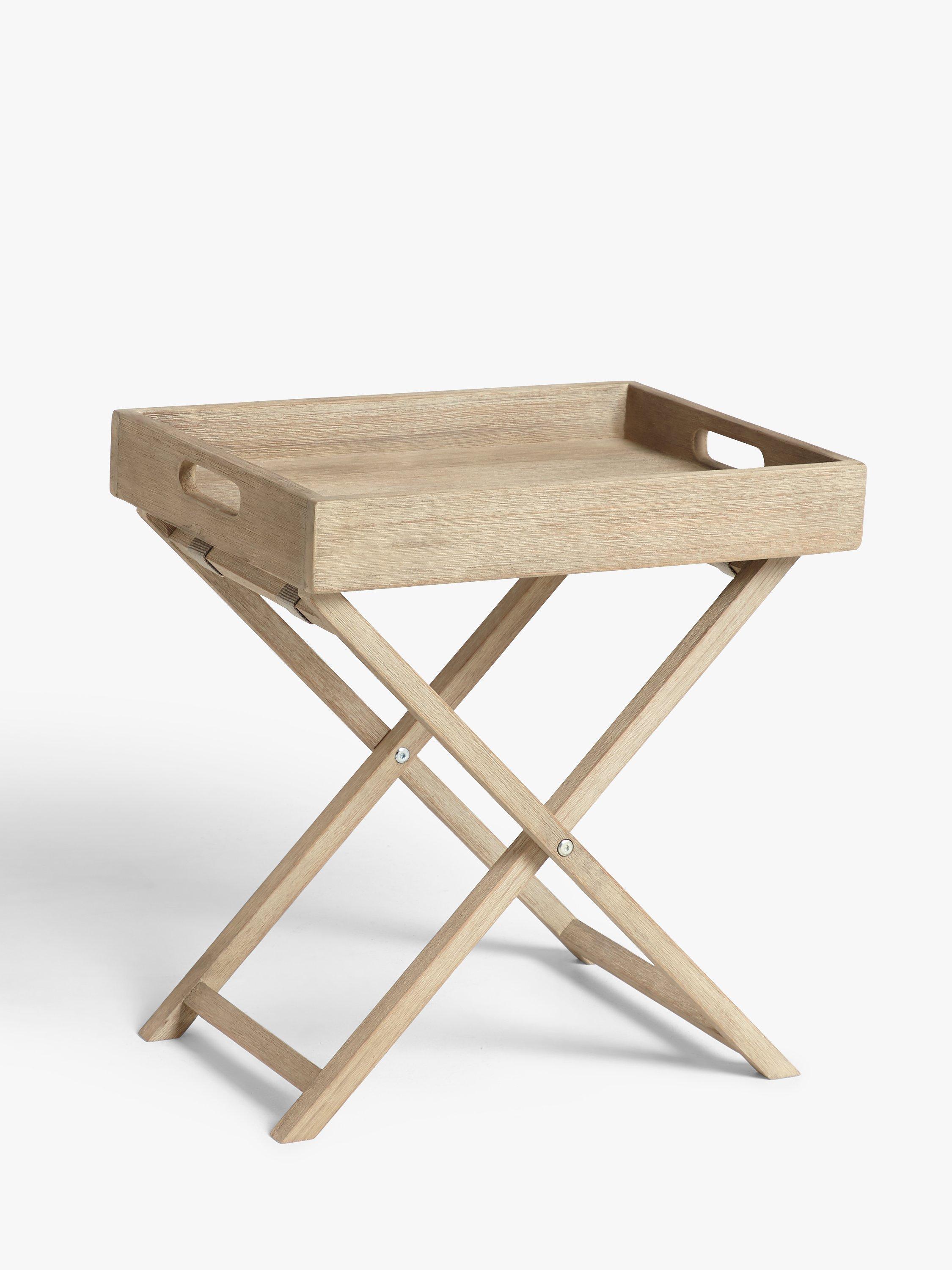 John Lewis Partners Burford Garden Small Tray Table FSC Certified Eucalyptus Wood Natural
